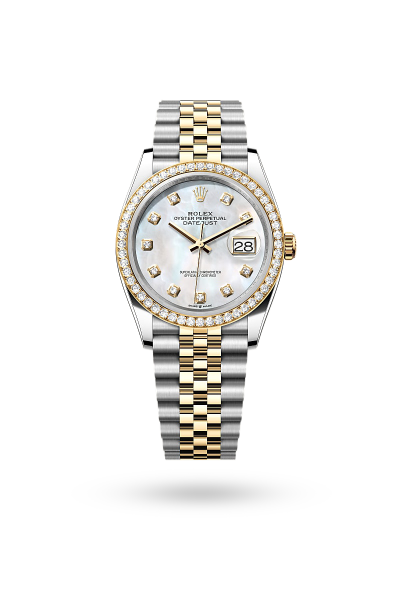 Rolex Datejust 36 - Oyster, 36 mm, Oystersteel, yellow gold and diamonds