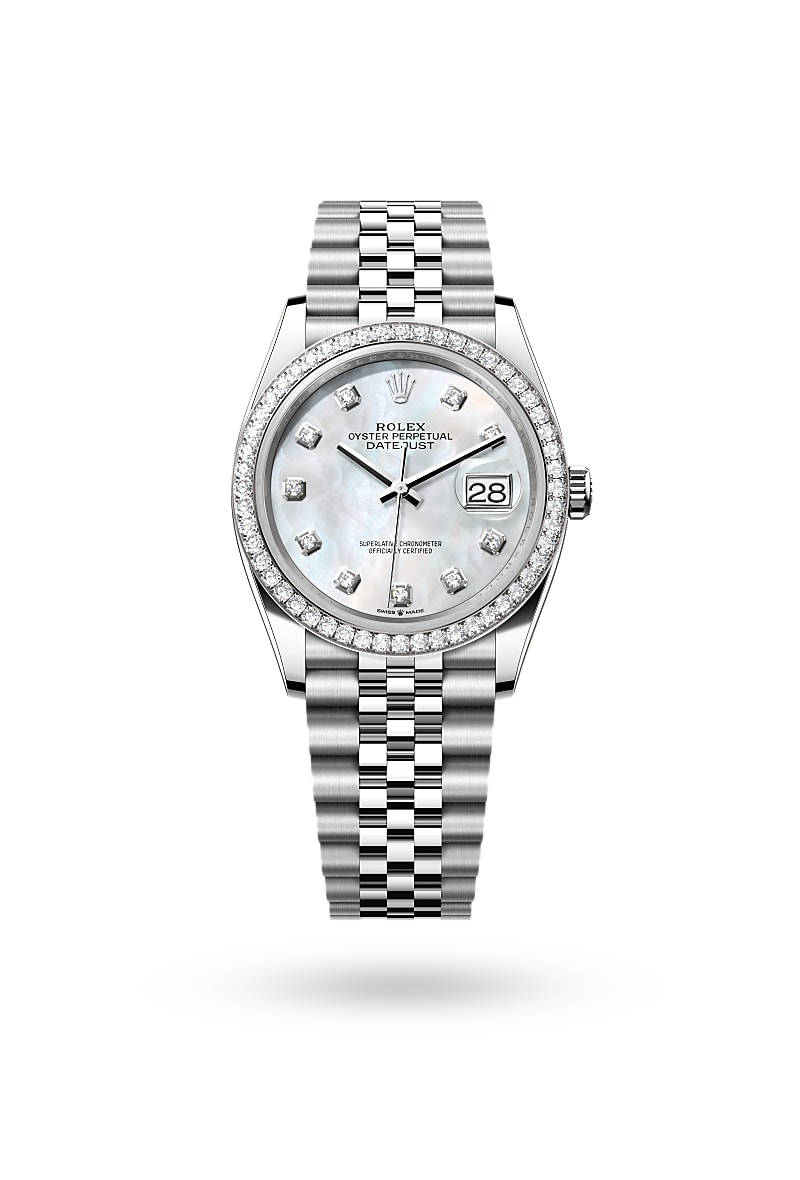 Rolex Datejust 36 - Oyster, 36 mm, Oystersteel, white gold and diamonds