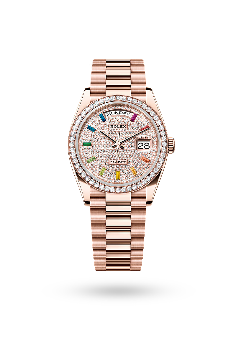 Rolex Day-Date 36 - Oyster, 36 mm, Everose gold and diamonds