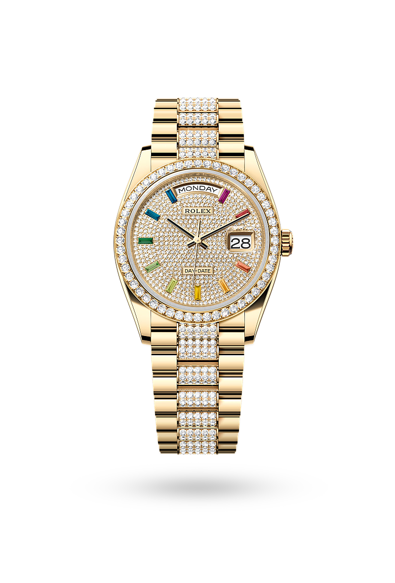 Rolex Day-Date 36 - Oyster, 36 mm, yellow gold and diamonds