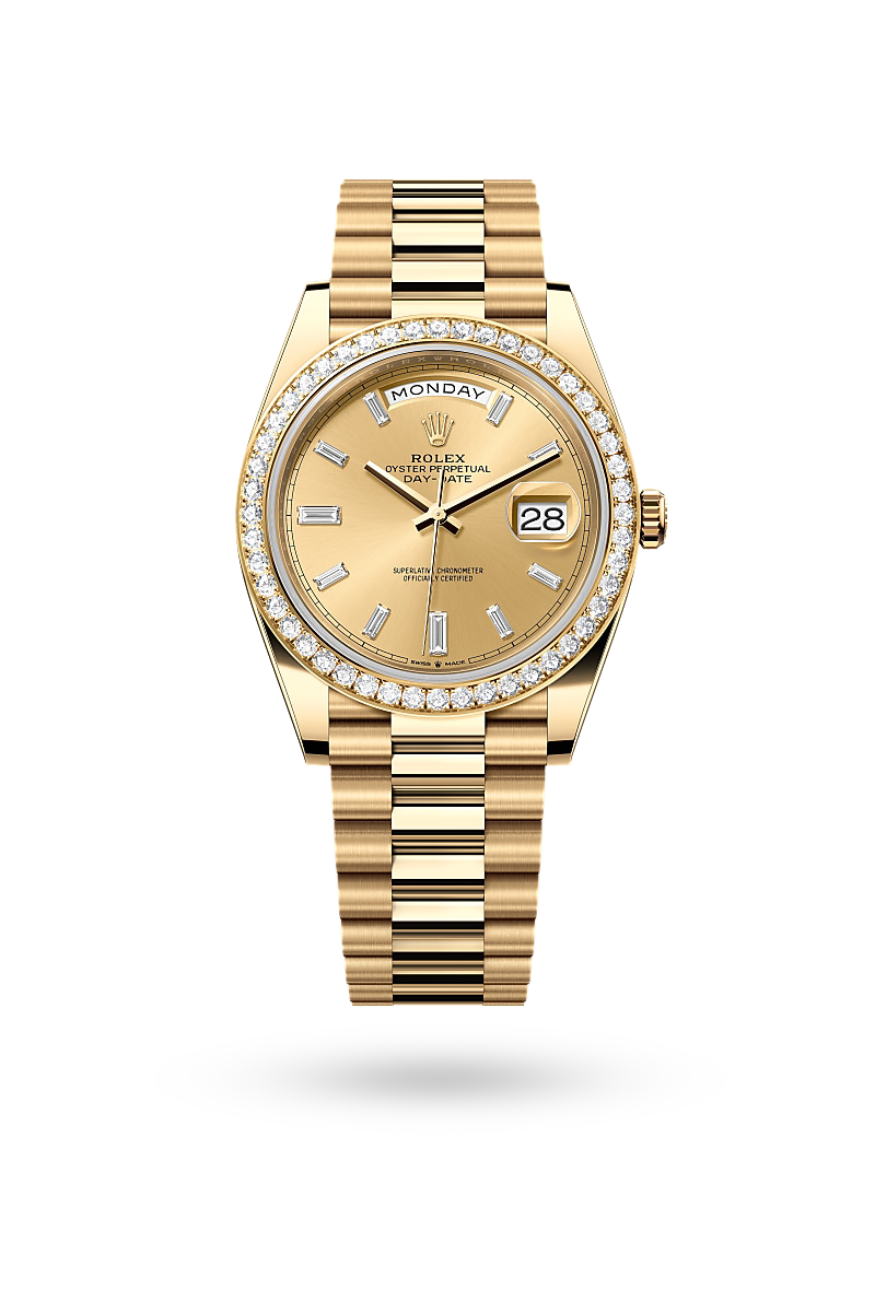 Rolex Day-Date 40 - Oyster, 40 mm, yellow gold and diamonds