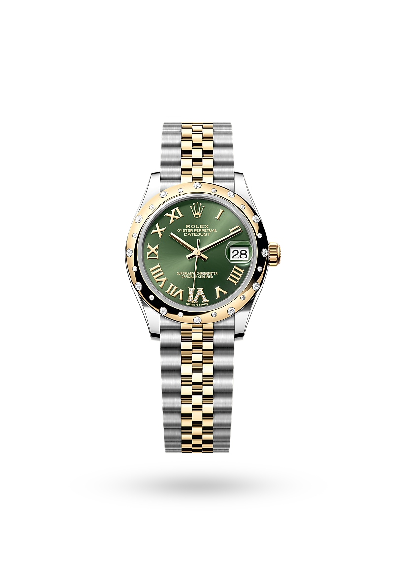 Rolex Datejust 31 - Oyster, 31 mm, Oystersteel, yellow gold and diamonds