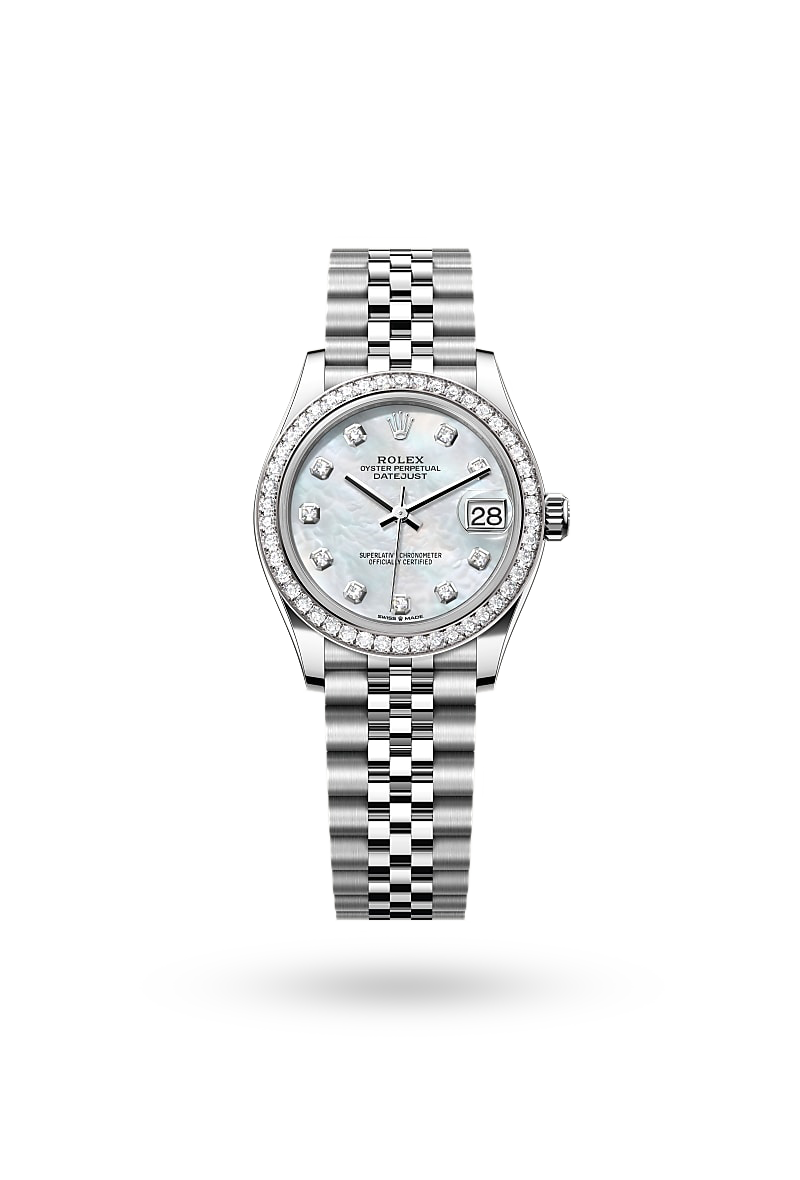 Rolex Datejust 31 - Oyster, 31 mm, Oystersteel, white gold and diamonds