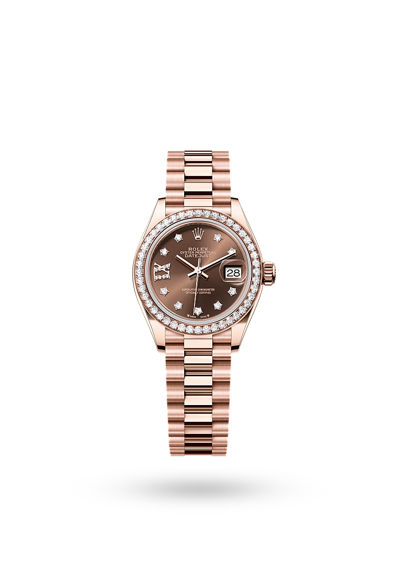 Rolex Lady-Datejust - Oyster, 28 mm, Everose gold and diamonds