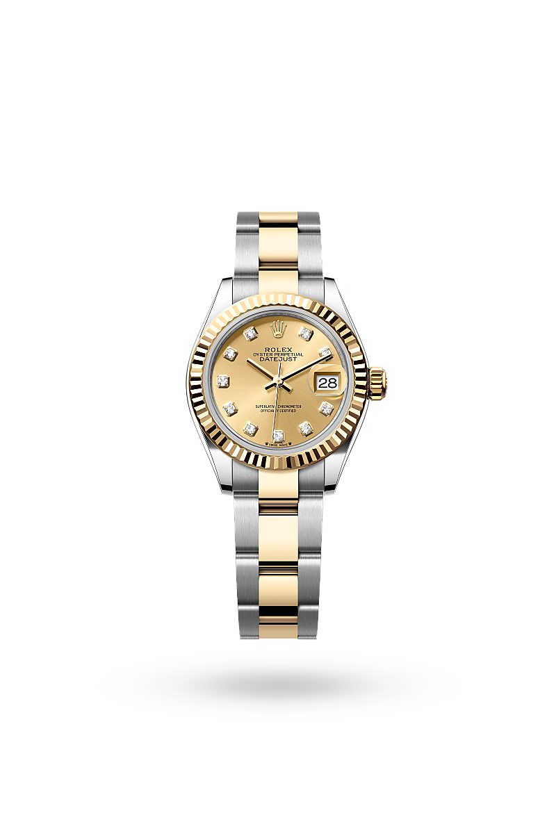 Rolex Lady-Datejust - Oyster, 28 mm, Oystersteel and yellow gold